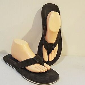 MEN'S QUICKSILVER BROWN SUEDE FLIP FLOPS